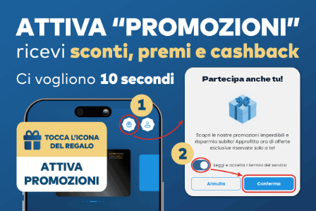 Schermata Breasy con toggle Promozioni